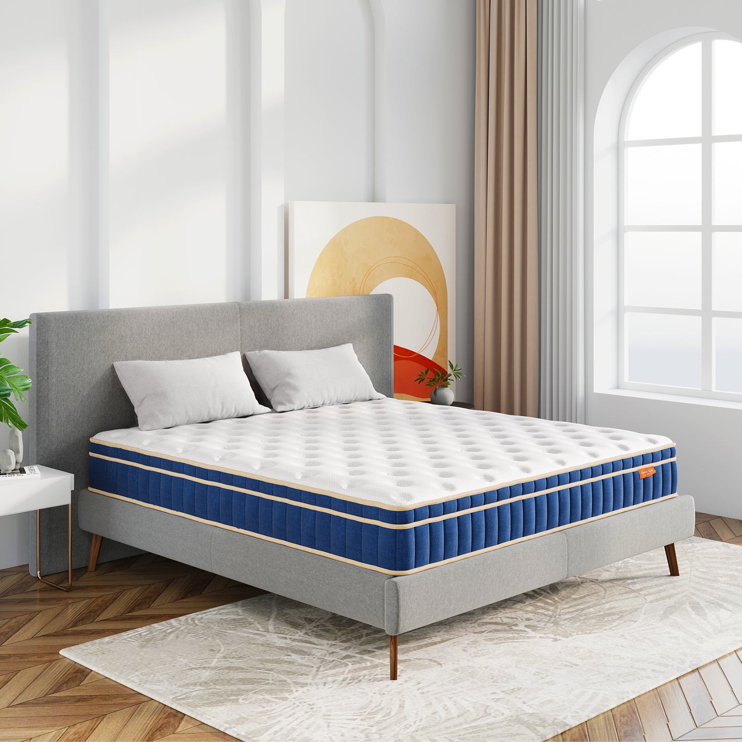 Ocean Blue | 8 Inch Memory Foam & Innersprings Hybrid Mattress