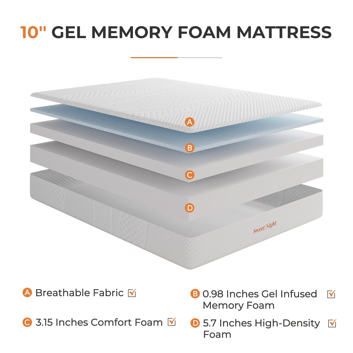 Gel Memory Foam Mattress in a Box