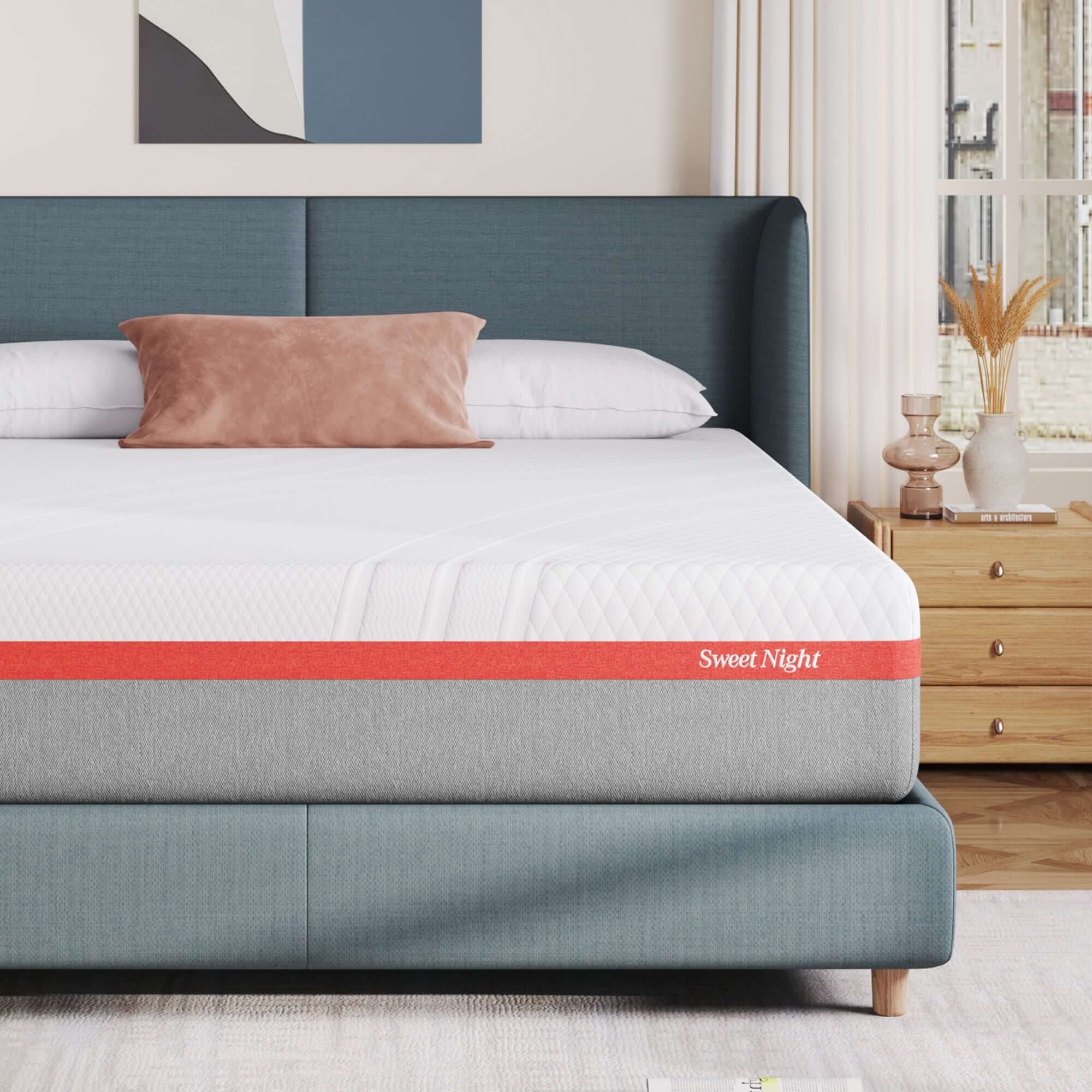 Sweetnight 10 in. Medium to Firm Innerspring Mattress, Support and Breathable Gel Memory Foam Pillow Top Queen Size Mattress, Multi-Colored